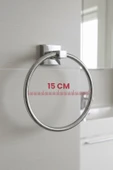 Krom Yuvarlak Halka Havlu Askılığı – Kare Topuzlu, Krom Kaplama, Dayanıklı Metal Askı - (K-102) - KTK thumbnail 3