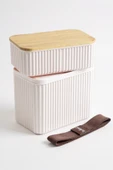İronika 1+0,5 lt Bambu Kapaklı Erzak Gıda Bakliyat Saklama Kabı Mutfak Organizeri thumbnail 3