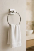 Krom Yuvarlak Halka Havlu Askılığı – Kare Topuzlu, Krom Kaplama, Dayanıklı Metal Askı - (K-102) - KTK thumbnail 4