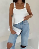 Ottoman toka askılı bluz beyaz s4194 thumbnail 1