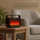 Everton RT-754 Şömine Görünümlü Nostaljik Bluetoothlu Radyo  Güneş Enerjili Taşınabilir Müzik Kutusu - 4