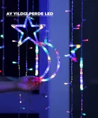 Ay Yıldız Dekoratif RGB (Çok Renkli)  Led USB & Pilli - 3,5 Metre - Animasyonlu thumbnail 2
