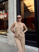 Kruvaze takım ayrobin bej s054 thumbnail 2