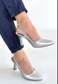 Feey Gümüş Cilt Topuklu Ayakkabı thumbnail 2