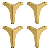 Dekor 17 cm Gold Altın 4 Adet SET Metal Mobilya Ayağı Dayanıklı Ayak Tasarım Koltuk Sehpa TV Ünitesi thumbnail 7