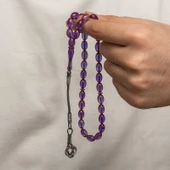 Gümüş Kazaz Püsküllü Sıkma Kehribar Tesbih thumbnail 4