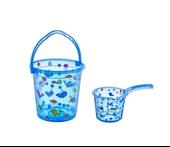 Babyjem Şeffaf Kova & Maşrapa Set Mavi Desenli thumbnail 2