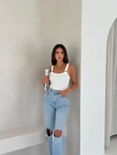 Ottoman toka askılı bluz beyaz s4194 thumbnail 4