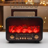 Everton RT-754 Şömine Görünümlü Nostaljik Bluetoothlu Radyo  Güneş Enerjili Taşınabilir Müzik Kutusu - 6