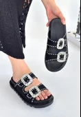 Juana Siyah Nubuk Taşlı Terlik thumbnail 3