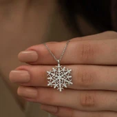 925 Ayar Gümüş Kar Tanesi Kadın Gümüş Kolye thumbnail 3
