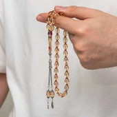 Gümüş Püsküllü Sıkma Kehribar Tesbih thumbnail 3