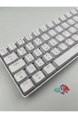 silabor T60 Beyaz Renk Mavi Switch RGB Mekanik Kablolu Driverli Oyuncu Klavyesi T60 Mini Türkçe Q Klavye thumbnail 2