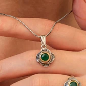 Gümüş Çiçek Desenli Otantik Kadın Kolye thumbnail 2