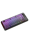 FreeWolf M75 kablosuz 2.4ghz kablosuz + bt çift Modlu klavye Led Ekranlı oyun klavyesi ile PBT Knob Rainbow thumbnail 3