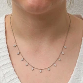 Gümüş Baklava Kesim Şans Kadın Kolye thumbnail 1