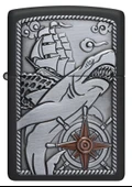 Zippo Shark Shıp Emblem 48120 (8-1) Çakmak thumbnail 1