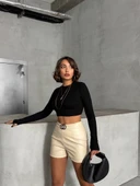 Tokalı deri şort h24444 thumbnail 2