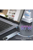 silabor 8 In 1 Macbook Pro Air Usb Type-c Hub Dönüştürücü Çevirici Çoklayıcı Usb Hdmı Micro Sd Girişli thumbnail 3