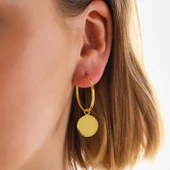 Gümüş Gold Sallantılı Halka Kadın Küpe thumbnail 2