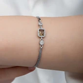 Gümüş Kare Zultanit Taşlı Kadın Bileklik thumbnail 5