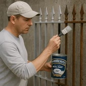 Hammerite Astarsız Boyasız Paslı Yüzey Metal Boyası Pürüzsüz Gri 0,75 L thumbnail 2