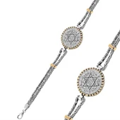 925 Ayar Gümüş Süleyman Mührü Erkek Bileklik thumbnail 1