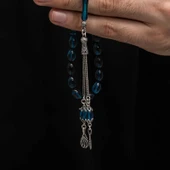 Gümüş Püskül Sıkma Kehribar Tesbih thumbnail 4