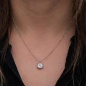 Gümüş Minimal Yuvarlak Anturaj Kadın Kolye thumbnail 2