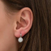 Gümüş Mengeçli Yuvarlak Kesim Küpe thumbnail 2