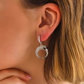 Gümüş Sallantılı Kaplan Figürlü Kadın Küpe thumbnail 2