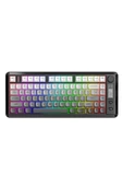 FreeWolf M75 kablosuz 2.4ghz kablosuz + bt çift Modlu klavye Led Ekranlı oyun klavyesi ile PBT Knob Rainbow thumbnail 1