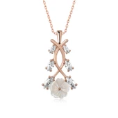 925 Ayar Gümüş Rose Bahar Çiçeği Gümüş Kolye thumbnail 2