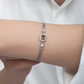 Gümüş Kare Zultanit Taşlı Kadın Bileklik thumbnail 4