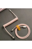 silabor Coiled Kablo, Sarmal Kablo, Mekanik Klavye Kablosu, Type C Usb Kablo Oyuncu Klavyesi Kablosu thumbnail 2