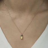 Gümüş Rose Ananas Figür Meyve Kolye thumbnail 5