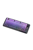 FreeWolf M75 kablosuz 2.4ghz kablosuz + bt çift Modlu klavye Led Ekranlı oyun klavyesi ile PBT Knob Rainbow thumbnail 5