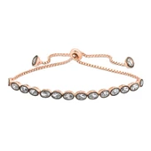 Gümüş Rose Oval Kesim Elmas Montür Asansör Bileklik thumbnail 1