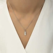 925 Ayar Gümüş Çiğ Damlası Tektaş Kadın Gümüş Kolye thumbnail 2