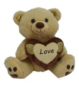 Girist Orta Boy Peluş 40 cm Kalpli Kahverengi Sevimli Oyuncak Ayıcık - 1