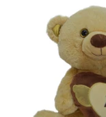 Girist Orta Boy Peluş 40 cm Kalpli Kahverengi Sevimli Oyuncak Ayıcık - 3