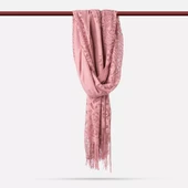 Dantelli Püsküllü Şal (Mevlid Örtüsü, 166x61 cm.  Pembe) thumbnail 2