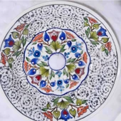 Aem Begonvil Çini  Sarkıt Avize El Sanatı  Takmaya Hazır Çini Sarkıt Avize 40 Cm  Tamamen Tasarım Tek Üretim - 2