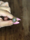 Doğal Taş Pembe Kuvars Yuvarlak Doğal Taşlı Antik Model Kadın Ayarlanabillir Yüzük euy74pk thumbnail 3