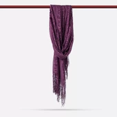 Dantelli Püsküllü Şal (Mevlid Örtüsü, 166x61 cm. Mor) - 2