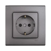 Viko Linnera Life Granit Grisi Topraklı Priz Çerçevesiz - 90442008 - 2