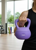 10 KG Soft Kettlebell – Yumuşak Tabanlı Metal Kumlu, Ses Yapmaz Darbeye Dayanıklı Çift El Ağırlık - 3