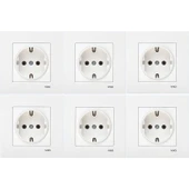 VİKO KARRE BEYAZ  TOPRAKLI PRİZ (6 ADET) - 1