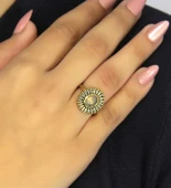 Doğal Taş Labradorit Doğal Taşlı Antik Model Kadın Ayarlanabillir Yüzük euy74lbt thumbnail 2
