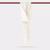 Dantelli Püsküllü Şal (Mevlid Örtüsü, 166x61 cm. Krem) - 1